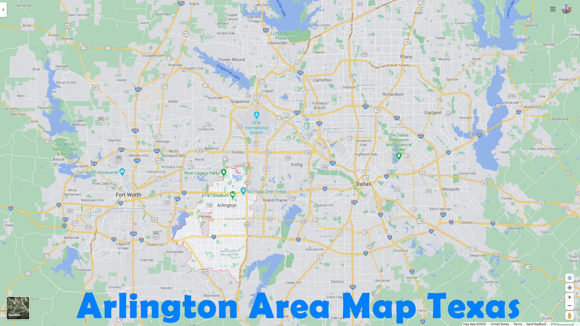 Arlington Area Map Texas